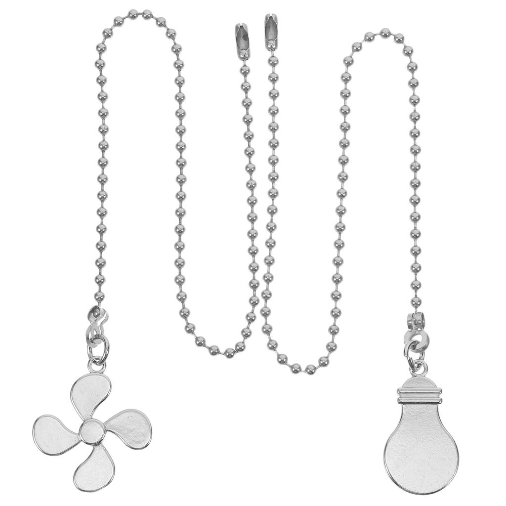2Pcs Chandelier Ceiling Fan Pull Chains Decorative Pendant Vintage Iron Extension for Lamp Lighting Pendant Fan Extenders