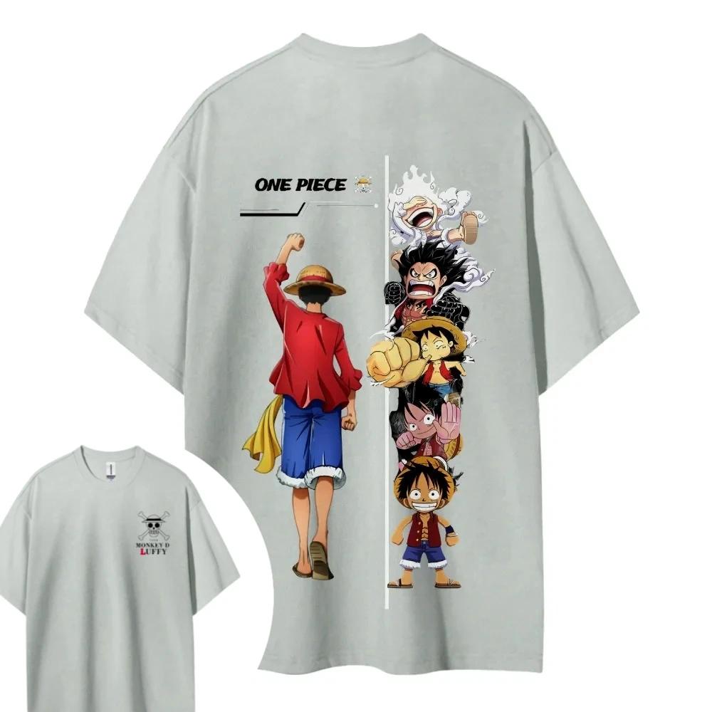 Unisex Anime One Piece Printed T Shirts Unisex Graphic Tee Women Short Sleeved Tee Y2k Clothes Cotton Tops Summer