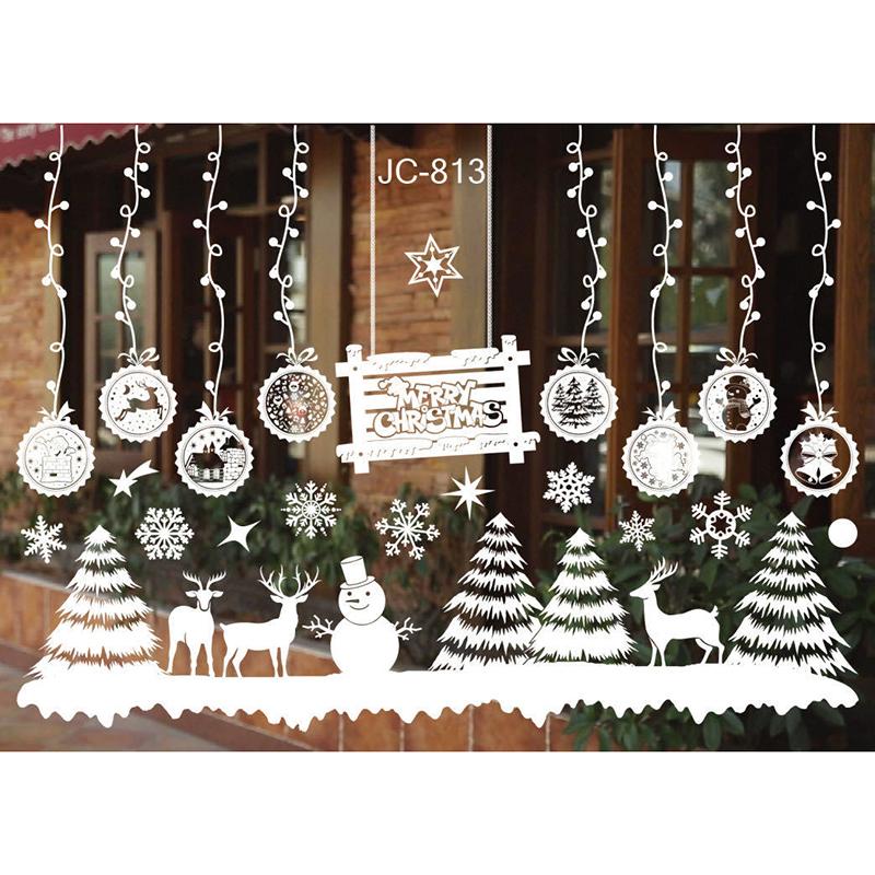 Electrostatic Christmas Window Decal Sticker No Trace Xmas Window Clings Glass Decor No Glue Residue Multi Patterns