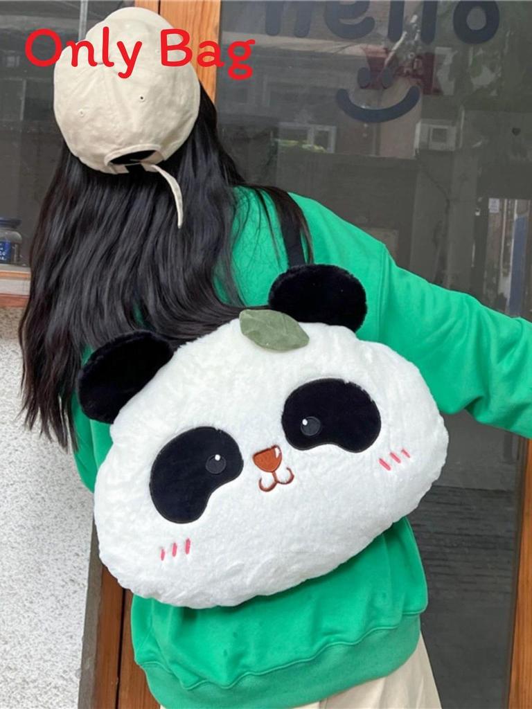 Panda Weicher Plüsch-Rucksack Für Damen Modisches Cartoon-Geschenk Für Teenager Und Studenten