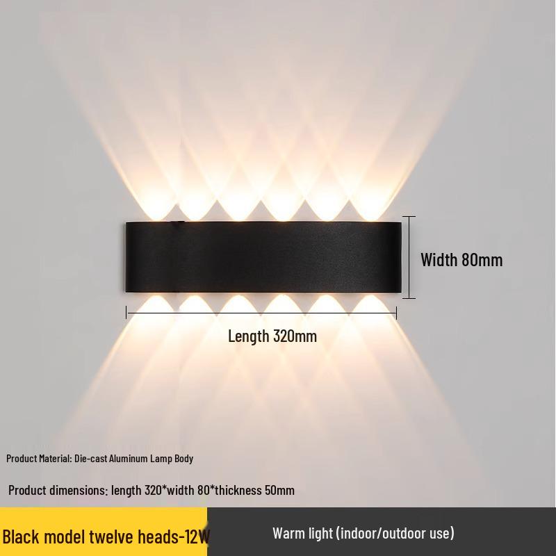 Ultra-Thin LED Waterproof Wall Light: Balcony, Hallway, Staircase, Corridor Spotlight with Colorful Single-Head Design for Bedside or KTV.