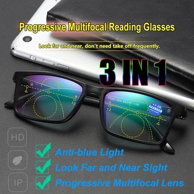 Bifocals Reading Glasses Anti Blue Light Presbyopia Eyeglasses Near Far Sight Spectacles Hyperopia Diopter +1.0-4.0