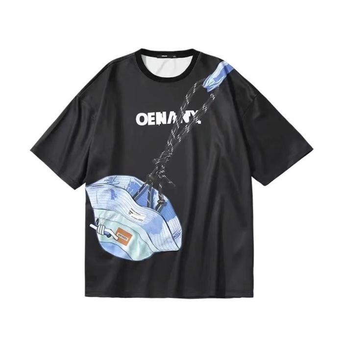 Trendy Couples' Lightning King Zip Pocket Hat & Loose Short Sleeve Combo