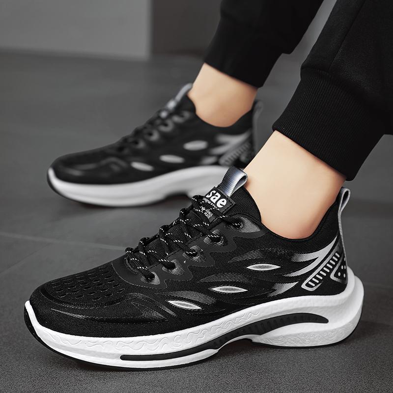 Summer invisible inner height-increasing shoes mesh breathable fly-woven running shoes casual sports dad shoes