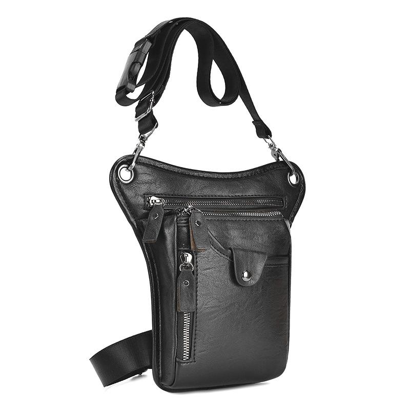 New Trend Men's Leg Bag Outdoor Sports PU Waist Bag Korean Retro Riding Bag Casual Hip Bum Bag For Travel Cycling Wholesale