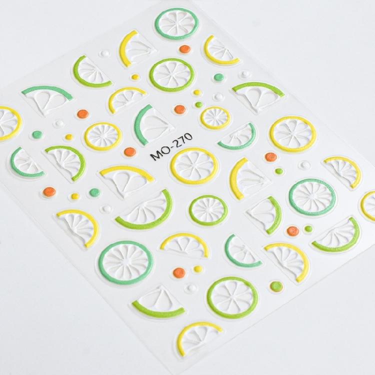 Summer Fruit Nail Art Stickers Set Of 5 Durability Waterproof Nail Decals Easy To Apply For Parties And Travel
