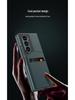 Samsung Z Fold 6 Card Holder Stand Case - Premium Leather with Film Integrated Protection