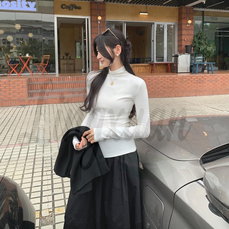 

Korean-Style Pink Turtleneck Women s Slimming Base Layer Top for Fall/Winter 2026 Large слоновая кость