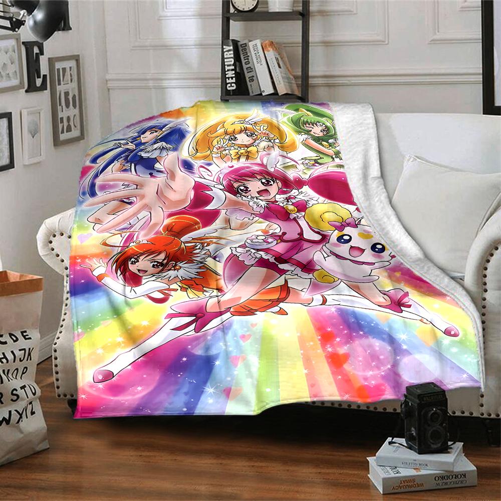 1pc Pretty Cure2 Blanket, Gift, for Men and Women, Soft Blanket, Good for Sofa Bed Couch Travel, Lightweight Flannel Blanket
