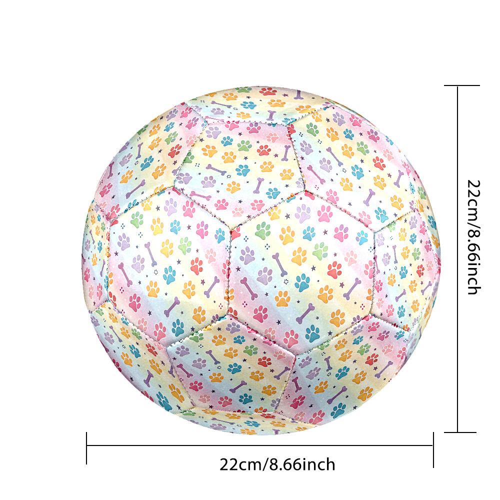 1pc Rainbow Paw Prints Size 5 Soccer Ball Professional Match Training Football Indoor &Outdoor Sports Ball Lightweight Durable m6520