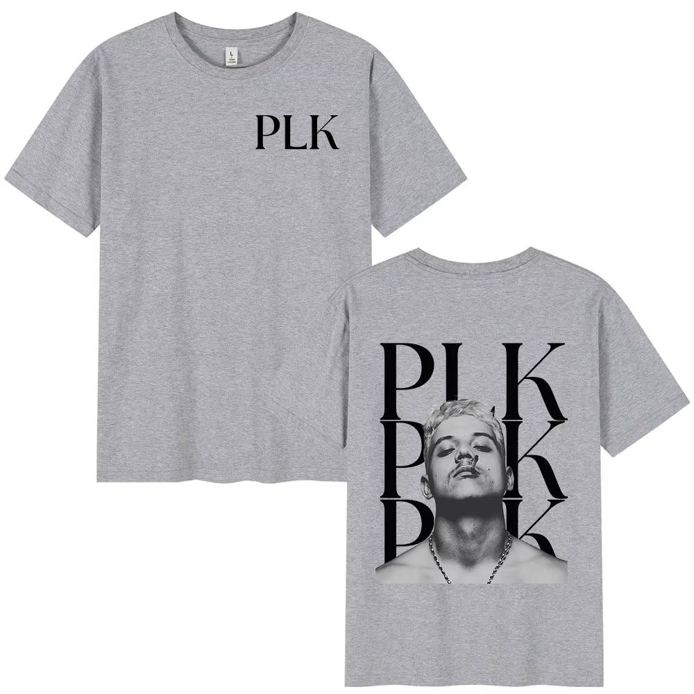 Rapper PLK portrait graphics 100Cotton music Tshirt Men 2026 New Summer Hip hop unisex ventilate Short sleeve shirt fan gifts