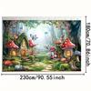 2D Fantasy Waldpilzhaus Kulisse Kindergeburtstag Party Fotokabine Hintergrund