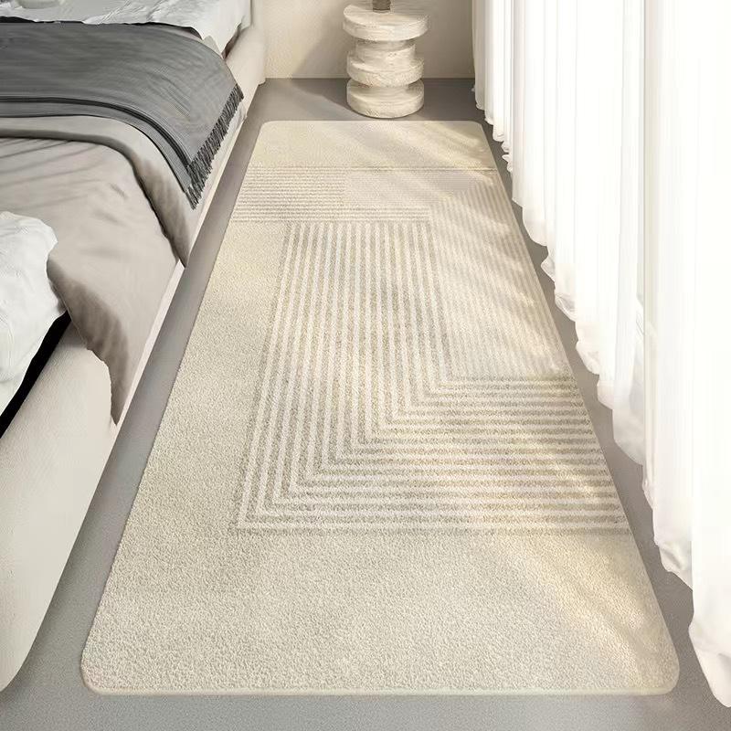 Bedroom Lines Are Simple High End Carpe Fluffy Soft Geometric Quiet Wind Carpets 2024 New Bedside Nonslip Waterproof Highend Rug