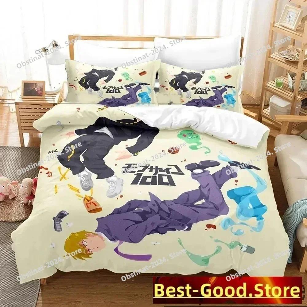 Anime Mob Psycho 100 Bedding Set Printed single Comforter Quilt Bed Cover Duvet Cover Pillow Case 3 Pieces Sets Kids Adult Size
