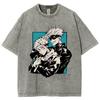 Anime Jujutsu Kaisen  Satoru Gojo And Itadori Yuji Print T Shirt Men Women Y2k T-shirts Washed Cotton Tee Harajuku Male Tshirt