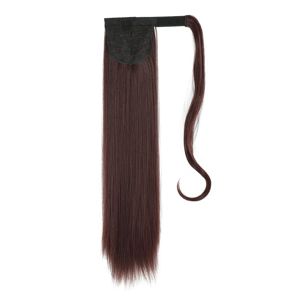 MISS WIG Women's Silky Straight Synthetic Clip In Drawstring Ponytail Hairpieces for Women Hair Extension