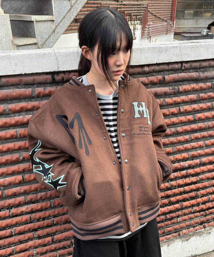 Hoodhood Stay Cool Varsity Jacket Brown