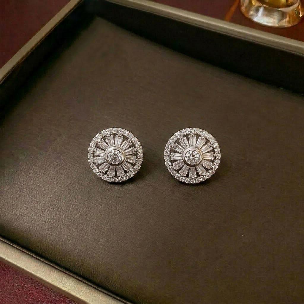 Women's Fashion Necklace & Bracelet Set: Flower Pendant, Diamond Bauhinia Earrings