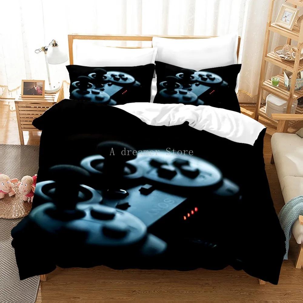 Gamepad 3D Printed Bedding Set For Teen Boys Queen Modern Gamer Comforter Duvet Cover 240x220 Video Game Kids Bed Linen