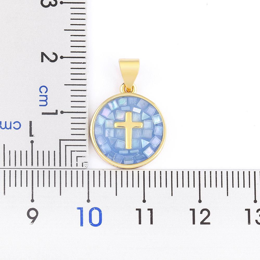 Nidin Fashion Female Cross Pendants Shell 6 Colors Gold Plated Jesus Chain Necklace Jewelry For Men Women Wholesale Dropshipping