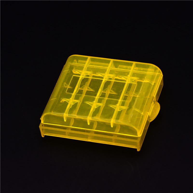 Battery Storage Box for No. 5, No. 7, AA, AAA, 14500 Batteries - Transparent, Dustproof with Slots.