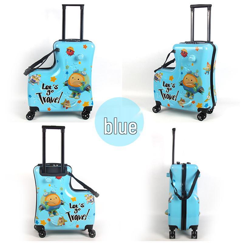 Children s 20-Inch Cute Riding Trolley Luggage with Password Lock