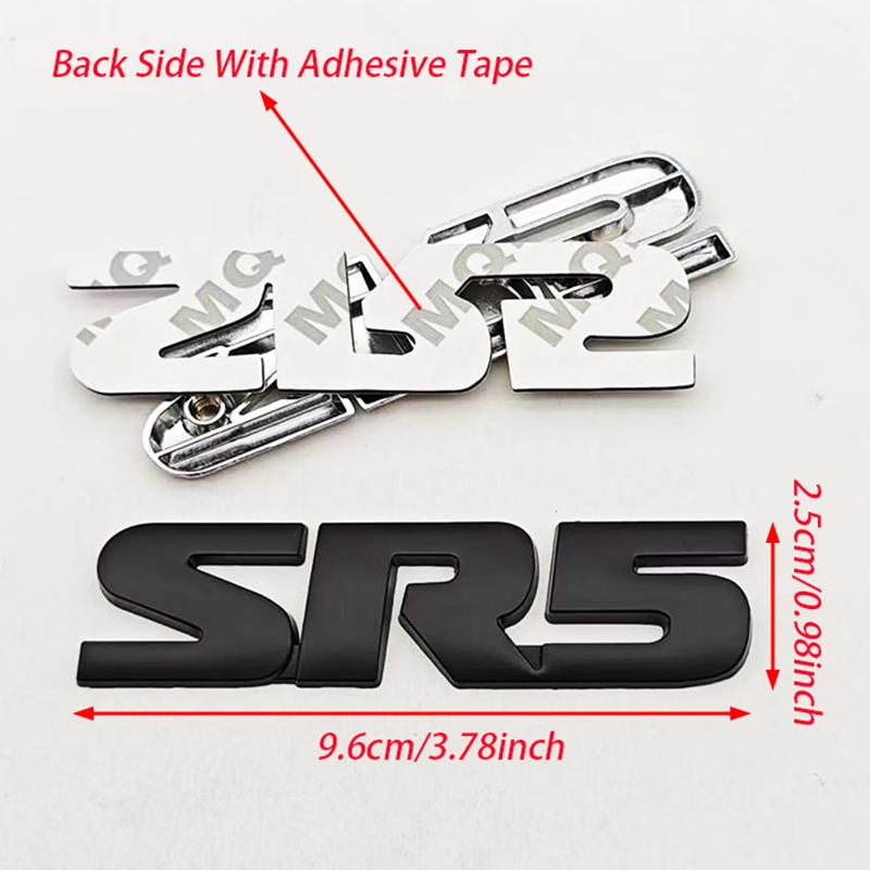 3D Metal Car Letters Logo SR5 Emblem Fender Door Side Badge Sticker For Toyota Tundra Hilux Tacoma 4runner Auto SR5 Acessories