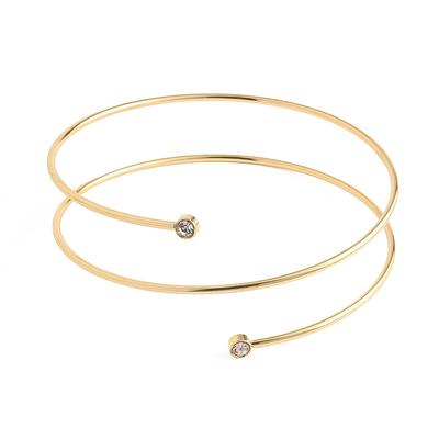 Minimalistický evropsko-americký otevřený náramek s kovovým inkrustem a diamanty