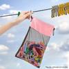 Mesh Clothing Rack Bag with Hooks, Shoulder Straps, Hanging Clothes Rack, Closed Clothes Rack with Drawstring Storage Bag for Drying, Beach Shell Bag