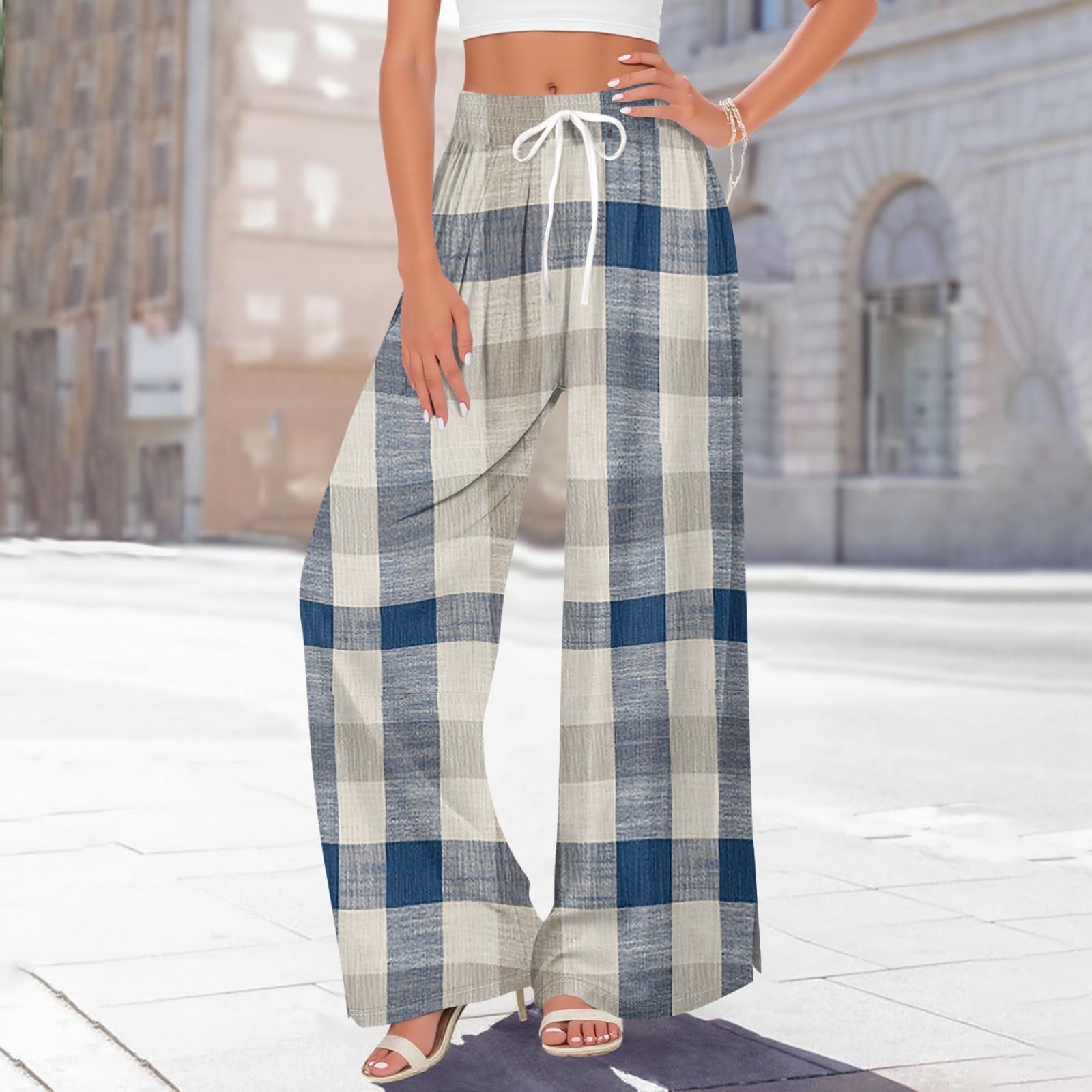 

Женские брюки с принтом и широкими штанинами, с карманами, с высокой талией, на кулиске, свободные, повседневные S