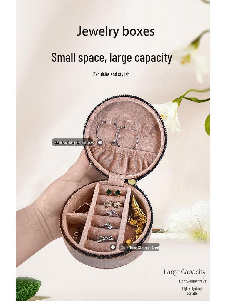 Boîte à Bijoux de Luxe en Velours pour Bagues, Colliers et Puces d'Oreilles - Solution de Rangement Portable et Élégante