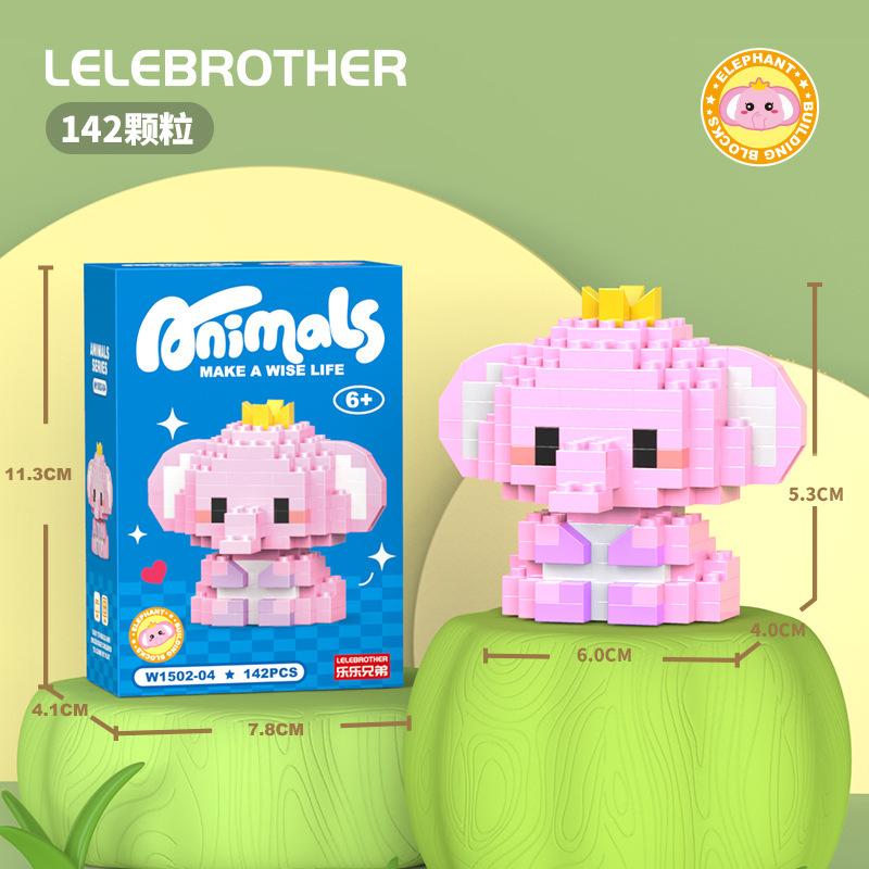 Mit Box Kleintier-Serie Bausteine, niedliche Formen, kreative Schreibtischdekorationen, Puzzlespielzeug Geburtstagsgeschenke für Jungen Mädchen