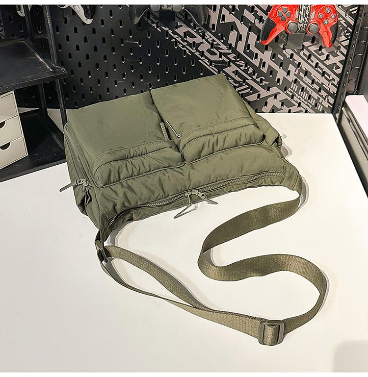 Unisex Large Capacity Multi-Pocket Crossbody Tote - Water-Repellent Workwear Style Shoulder Bag