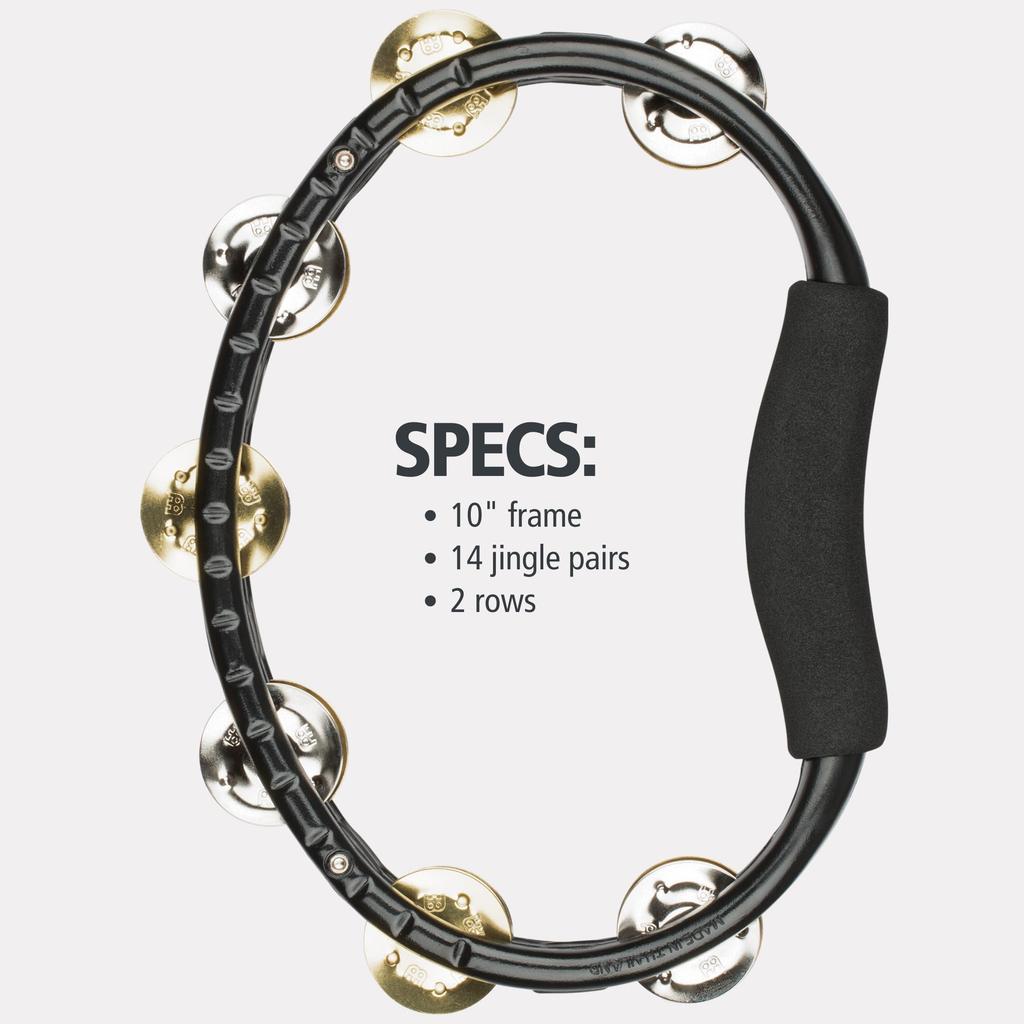 MEINL Percussion Recording-Combo ABS Tambourine Dual-Alloy Jingles TMT1M-BK [Domestic Genuine Product]