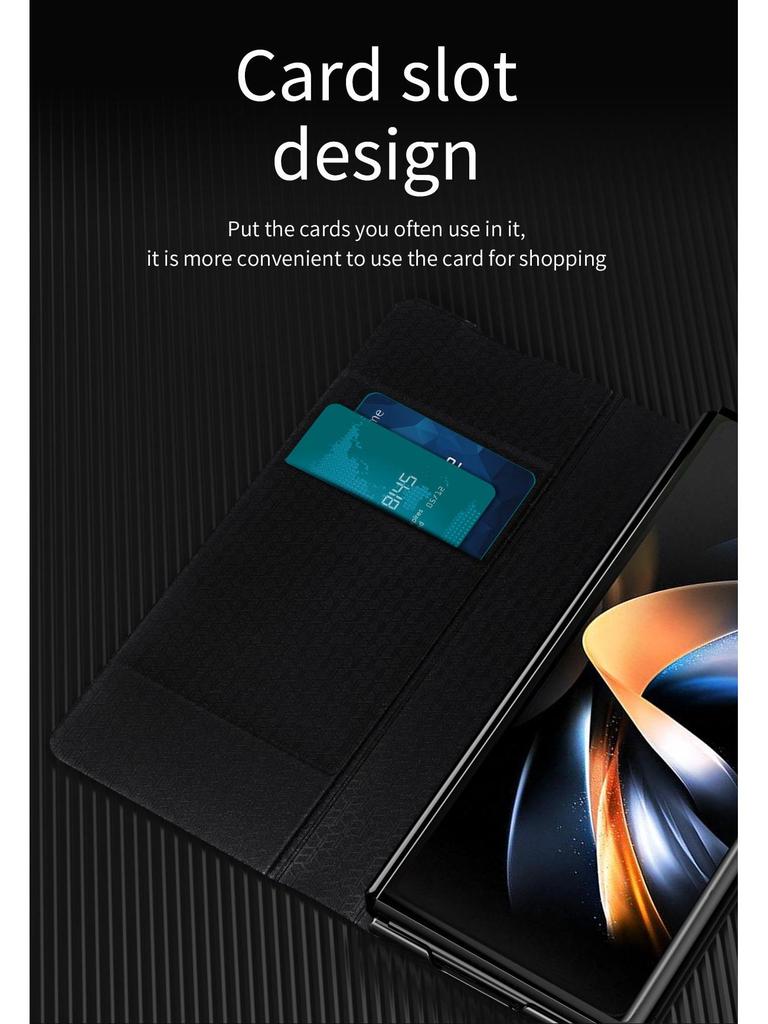 Compatible Samsung Z Fold7 Case with Card Slot - Full Coverage, Anti-Fall Leather for Z Fold5/4/3/2