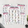 Full Body Workout Routine 5 Pcs Dumbbell Poster Set, Exercise Charts Set for Back, Strength Building Core, Arm, Glutes Legs, Training Fitness