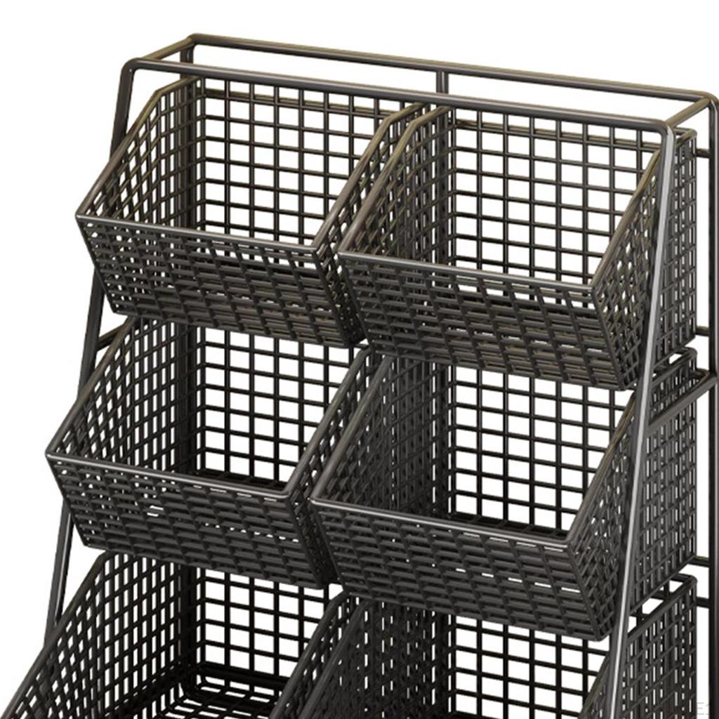 Kitchen Vegetables Basket Stand Countertop Organizer Storage Sturdy 6 Grids Durability