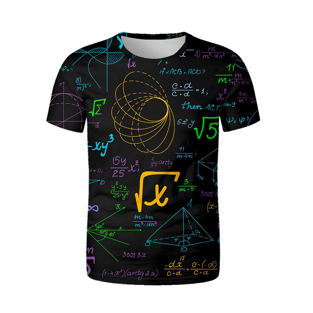 Funny Mathematical Shirt Phys Chemical Formula Summer Street 3D Tričko Módní O Krk Měkké Tričko Oversized Tričko Math Tričko
