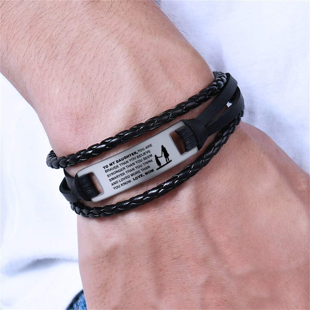 To My Daughter Bracelets, Stainless Steel Wristband, Daughter Bracelet From Mom, Daughter Gift