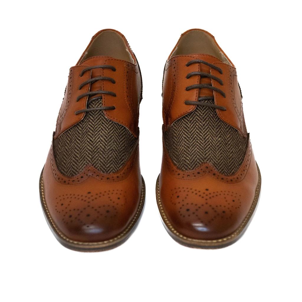Goor Brogue-Gibson-Schuh mit 4-Loch-Lederfutter für Herren