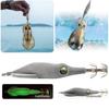 Flocking Cuttlefish Bait Double Hook Octopus Bait Realistic Squid Cuttlefish Fishing Lures 360 Degree Rotating Ring for Fishing