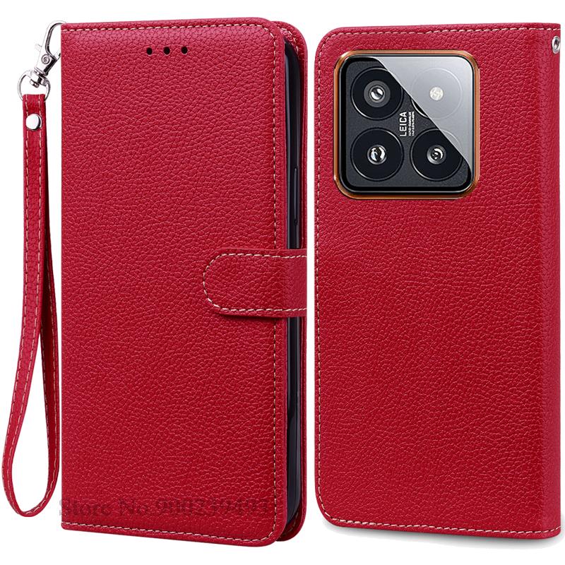Mi 14 Mi14 Xiaomi14 Pro Case For Xiaomi 14 Case Leather Wallet Flip Case For Xiaomi 14 Pro Cover Coque For Xiaomi Mi 14 Fundas