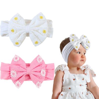Szeroka Elastyczna Opaska Miękka Antypoślizgowa Oddychająca Opaska na Głowę Duża Kokarda Headwrap Dla Dziewczynek Dziecięca Kąpielowa Opaska do Włosów Akcesoria