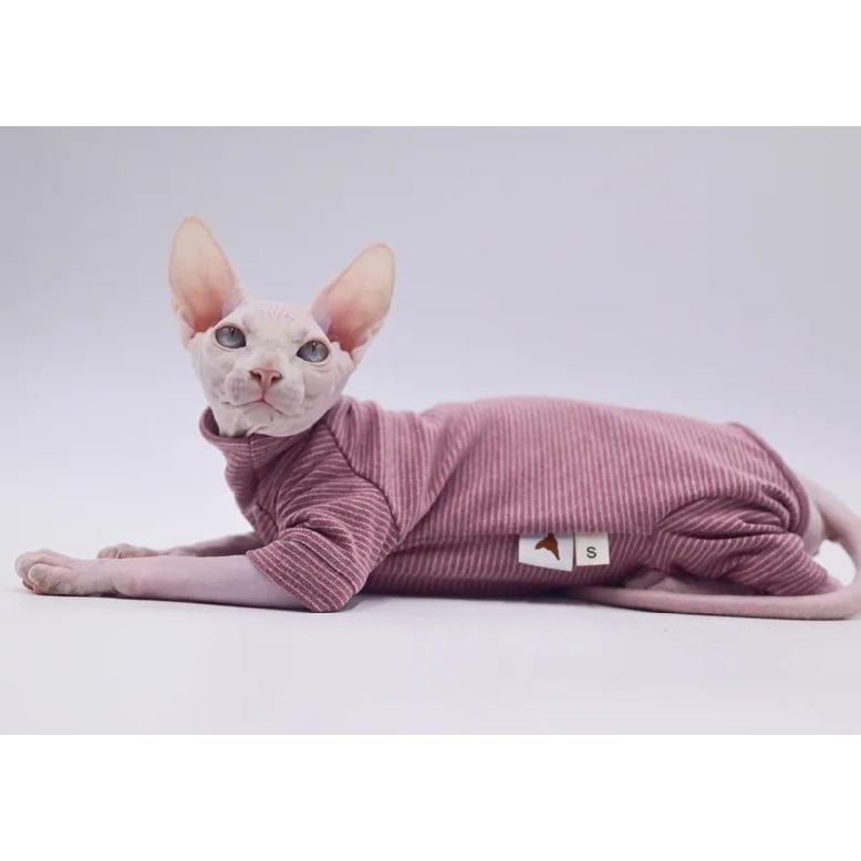 Hairless Cat Clothes Warm and Soft Four-Legged Hoodie for Sphynx Cats for Autumn and Winter for Devon Rex, Cornish