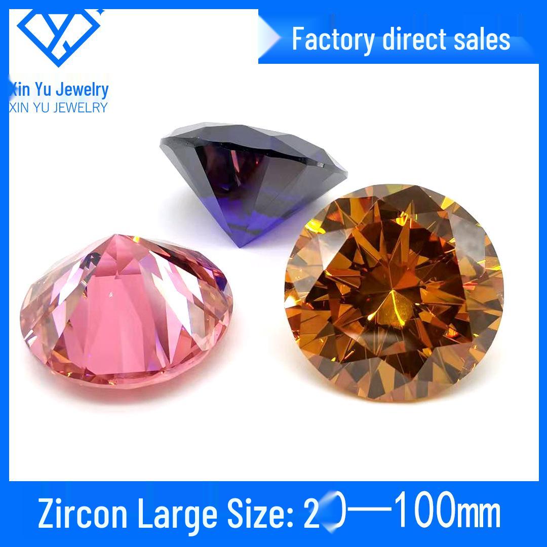 

Large Colored Round Cubic Zirconia Loose Stones (20~100mm) - Synthetic Gems 20mm білий
