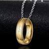 Stainless Steel Engraved Gold Plated The Ring Pendant Necklace One Pc Ring Necklace for Men Women Girls Teens