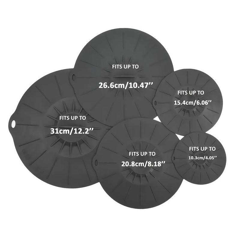 5Pcs Silicone Food Fresh Cover Universal Microwave Bowl Cover Reusable Easy Vacuum Seal Stretch Pot Caps Cooking Kitchen Gadgets
