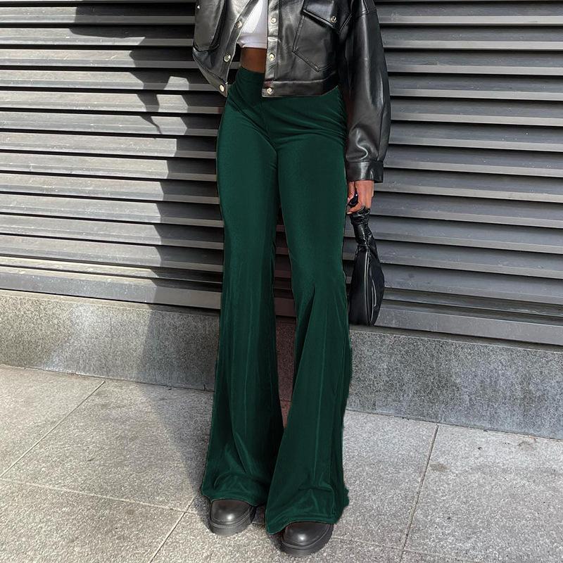 Golden Velvet Wide Leg Pants Women High Waist Drop Good Casual Pants Loose Flare Women's Pants