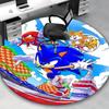 1pc Sonic the Hedgehog Anime Cartoon Design Round Carpet  Office Chair Mat, NonSlip Rug for Home Decor, Living Room, Bedroom, Game Room