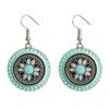 Ethnic Boho Colorful Enamel Earrings For Women Retro Hollow Flower Round Geometric Vintage Drop Dangle Earrings Jewelry